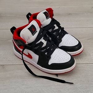 Nike Air Jordan 1 Mid Ps Gym Red Black White Sneakers 640734-122 Us